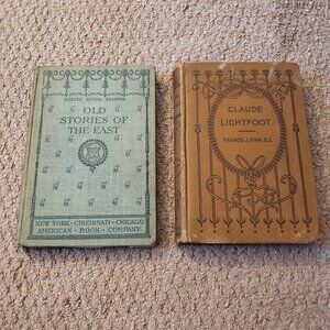Antique religious themed book set